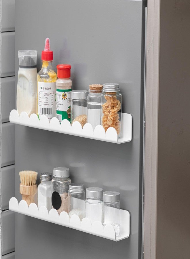 YooNotee 2 Pcs Scalloped Magnetic Book Shelf for Whiteboard 15.8 Inch Reusable Acrylic Floating Bookshelves Magnetic Book Jar Holder for Whiteboard Refrigerator Office Teacher Kitchen - Image 1